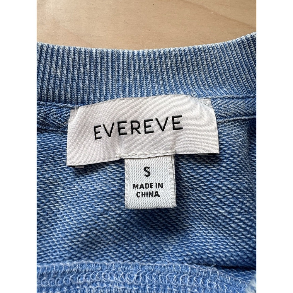 Evereve Short Sleeve Lizzie Pullover Shirt Cotton Small powder Blue Sweatshirt - Picture 4 of 8